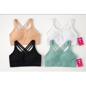 NEW Seamless Strappy Bralette Bundle – 4 Bras (Comfort / Lounge / Active) SZ 34